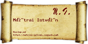 Mátrai István névjegykártya