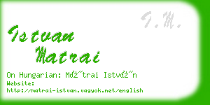 istvan matrai business card